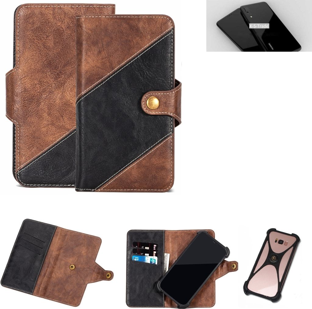 K-S-Trade Handy Hülle Schutz Hülle Schutzhülle Bookstyle Case kompatibel mit Huawei P20 Plus Handy Cover Hülle Schutztasche 1x