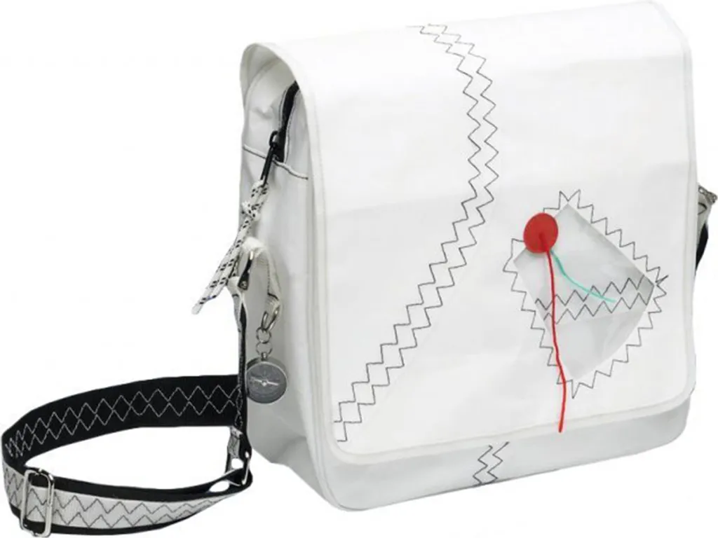 Sac à bandoulière Sea Dream Documents blanc et bleu marine en toile