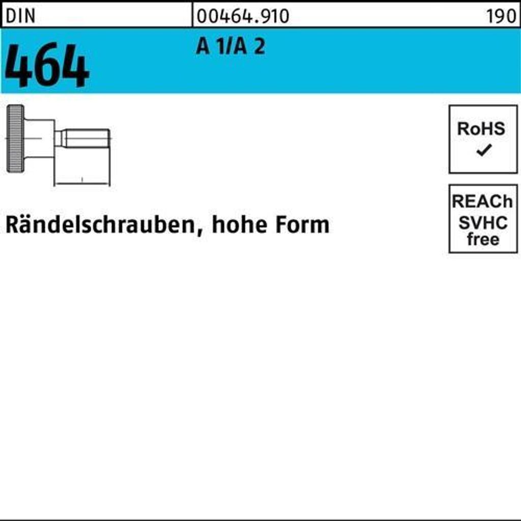 Reyher Rändelschrauben DIN 464 A 1/A 2 M 6x12 A 1/A 2 (10 Stück)