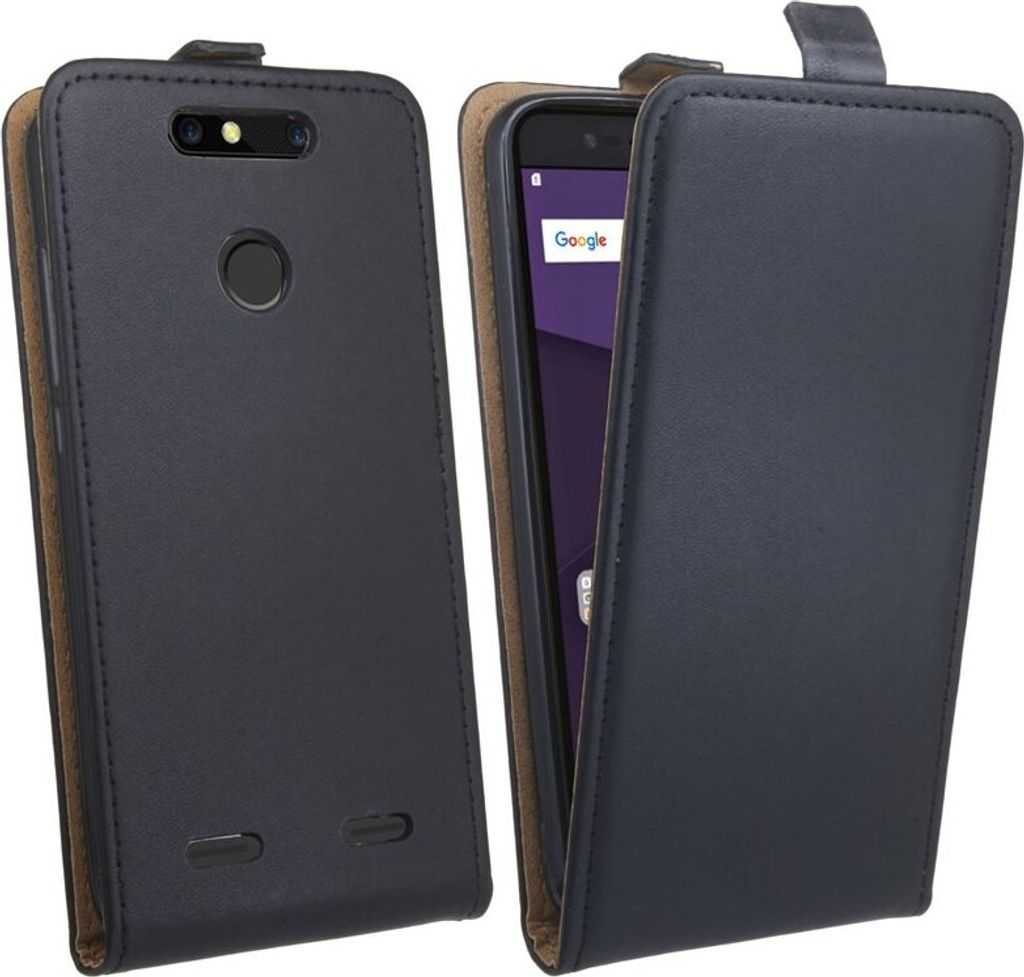 ZTE Blade V8 Lite Handyhülle Tasche Flip Case Smartphone Schutzhülle Schwarz