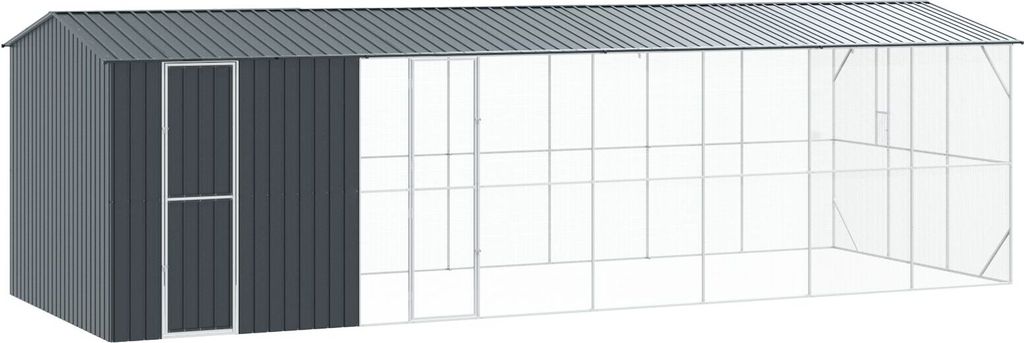 Möbel Voliere mit Erweiterung Anthrazit 310x838x247 cm Stahl - Vogelkäfige 3325164