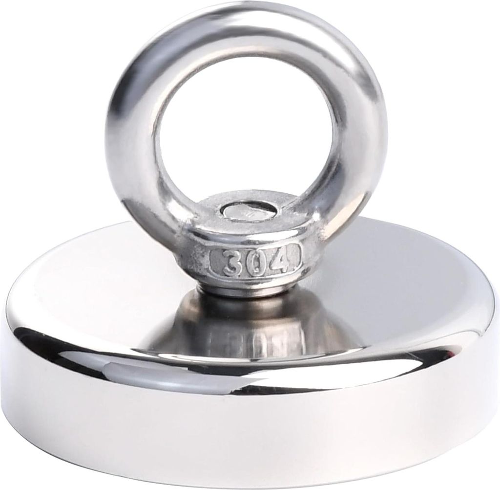 Starke Neodym-Magnete - Magneethaak mit Auge - 60 mm - extra stark