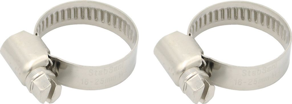 2x Edelstahl Schlauchschelle 16 - 25 mm 3/4 Zoll Schlauchklemme