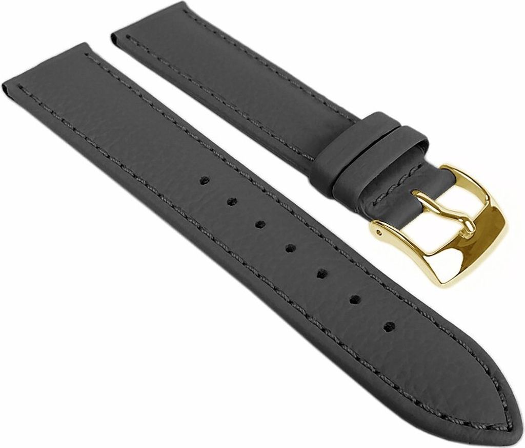 Fancy Classic Ersatzband Uhrenarmband Rindsleder Band Grau 25457G, Stegbreite:12mm