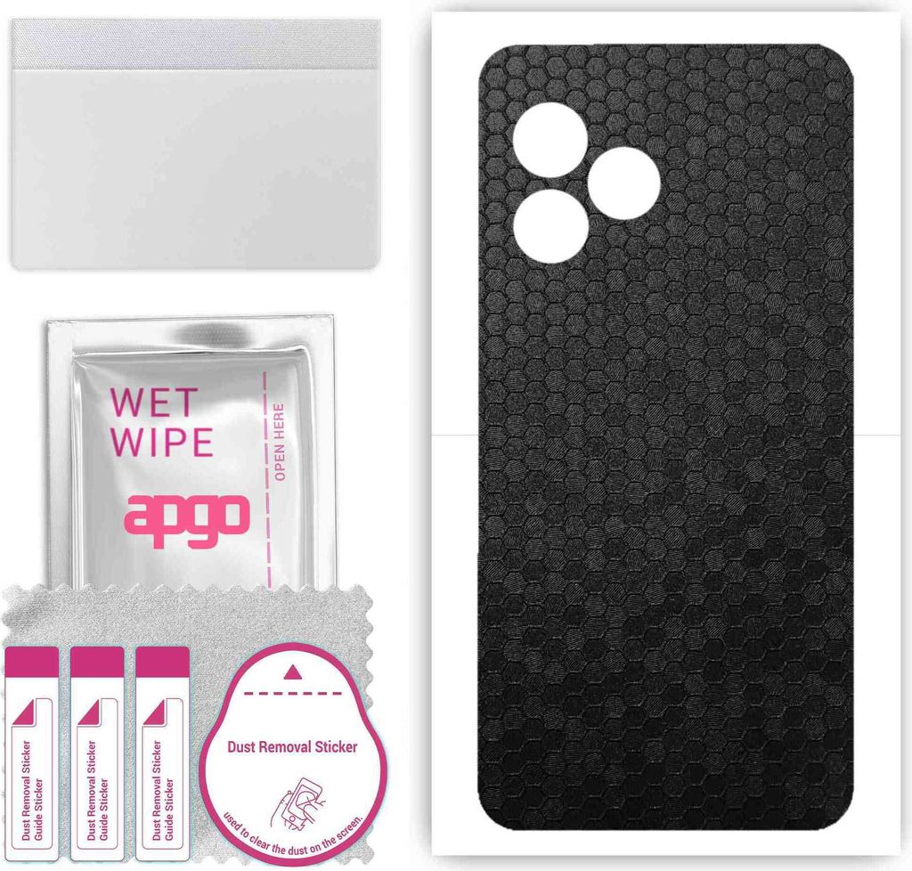 apgo Rückseite Schutzfolie, Skin, kompatibel mit Realme C53 RMX3762, Hinten Displayschutzfolie aus Vinylfolie, kratzfest, einfache Montage - Schwa...