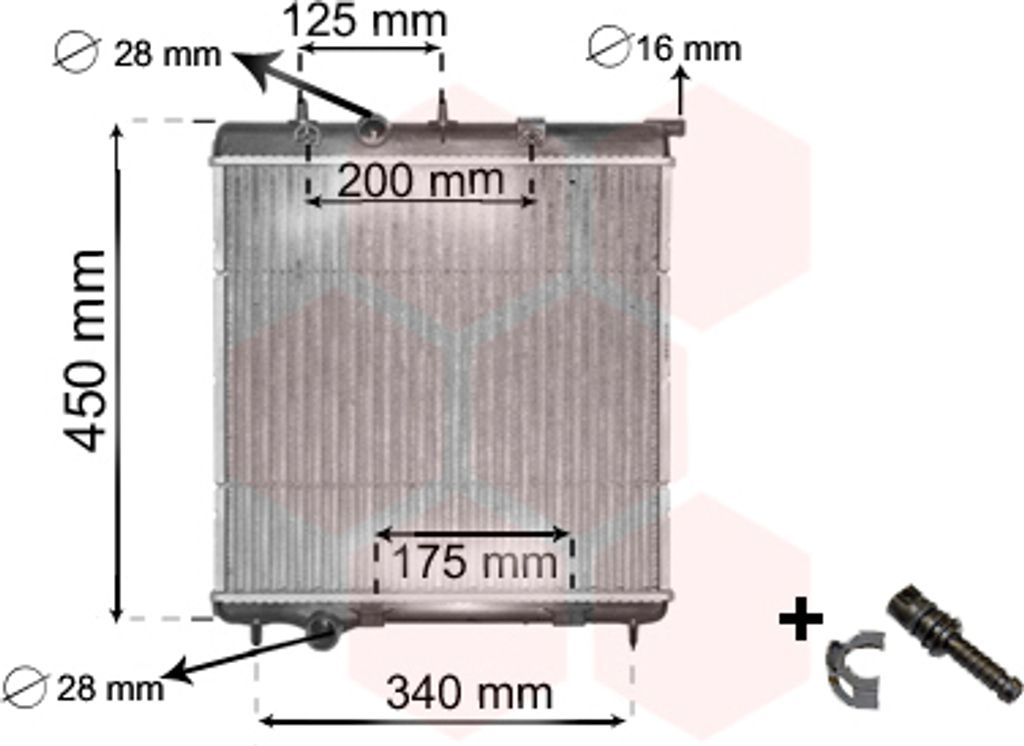 VAN WEZEL 40002298 Kühler Wasserkühler Motorkühler passend für PEUGEOT 2008 Kombi (CU) 207 (WA, WC) 207 CC (WD) 208 I Schrägheck (CA, CC) 207 ...