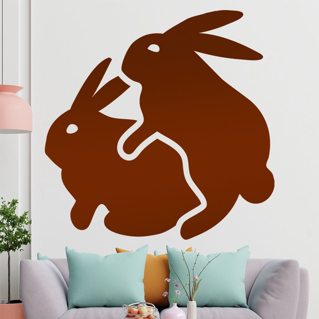 hauptsachebeklebt KIWISTAR Zwei Hasen - Liebe Sex Rammeln Ostern Wandtattoo in 6 Größen - Wandaufkleber Wall Sticker - Dekoration, Küche, Wohnzi...