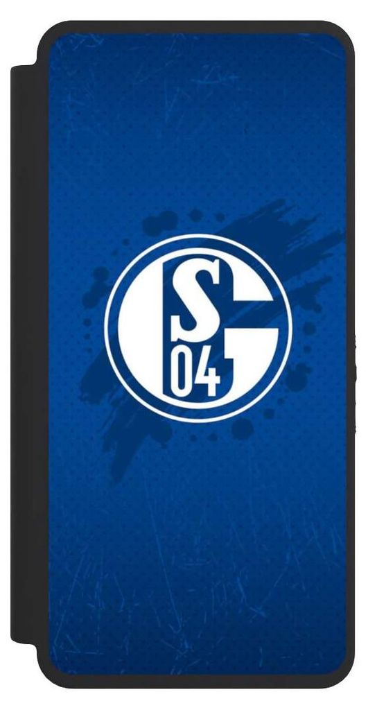 NIVOCASE Klapphülle für Samsung Galaxy S26 Ultra Handyhülle aus Kunst Leder NIVOflip schwarz Bundesliga FC Schalke 04 Offizielles Lizenzprodukt