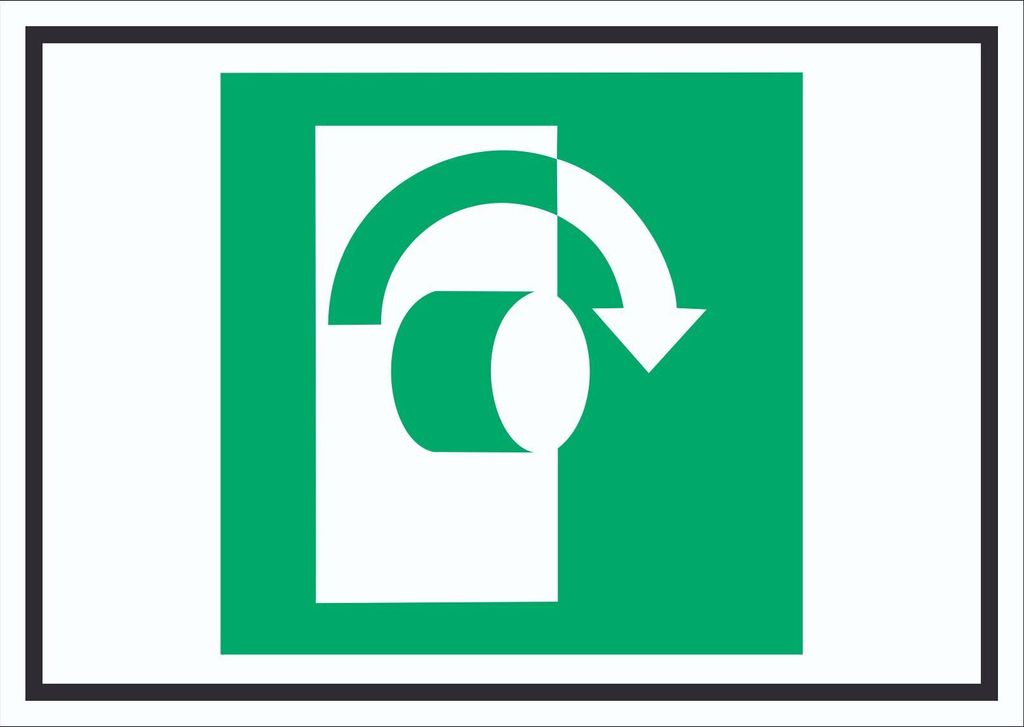Öffnung durch Rechtsdrehung Symbol Schild A1 (594x841mm)
