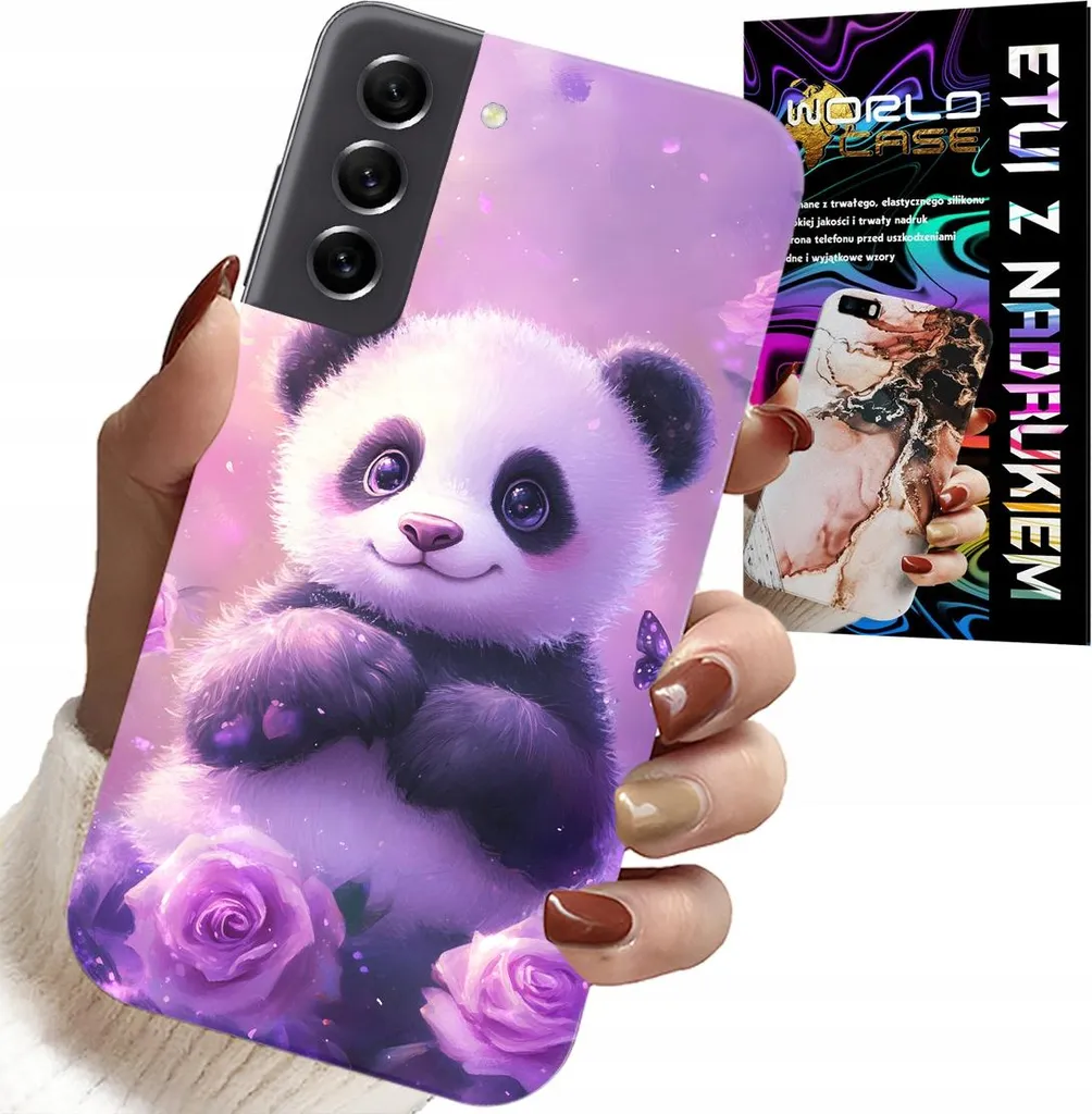 Cover Samsung S22 Plus Panda per Bambini + Vetro | Kit Protezione Totale
