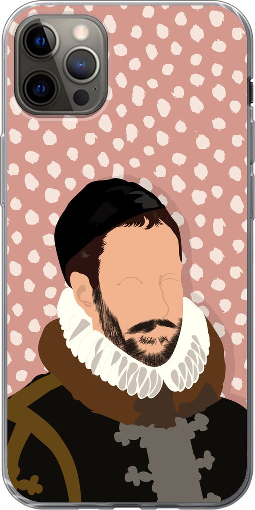 MuchoWow Handyhülle Schutzhülle Hülle für Telefoonhoesje iPhone 13 Pro Max Pastell - Wilhelm von Oranien - Tupfen - Alte Meister Silikon Soft...