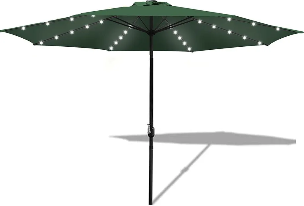 Grande Ombrellone Izrielar 3,5m UV50+ Verde con LED Solari Integrati