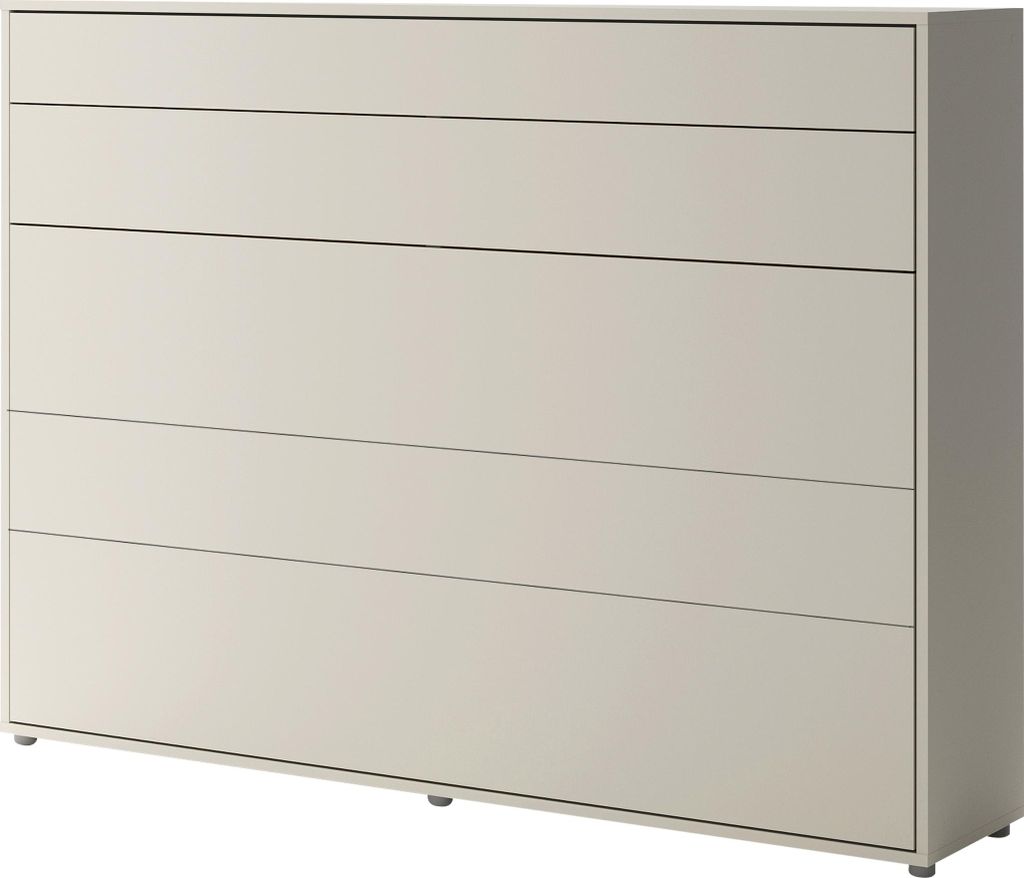 MIRJAN24 Wandklappbett Bed-Concept BC-04 140x200 Horizontal, Stilvoll Funktionsbett mit Leistenlattenrost (Farbe: Cashmere)