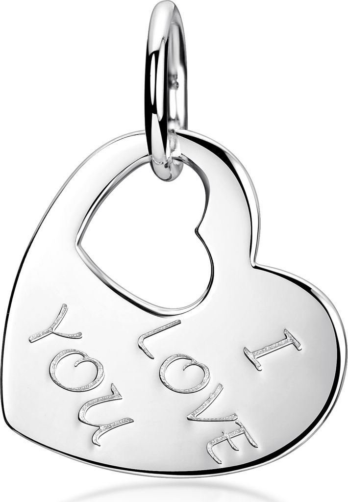 MATERIA Herz Anhänger Silber 925 - Damen Schmuck mit I Love Produktbild 