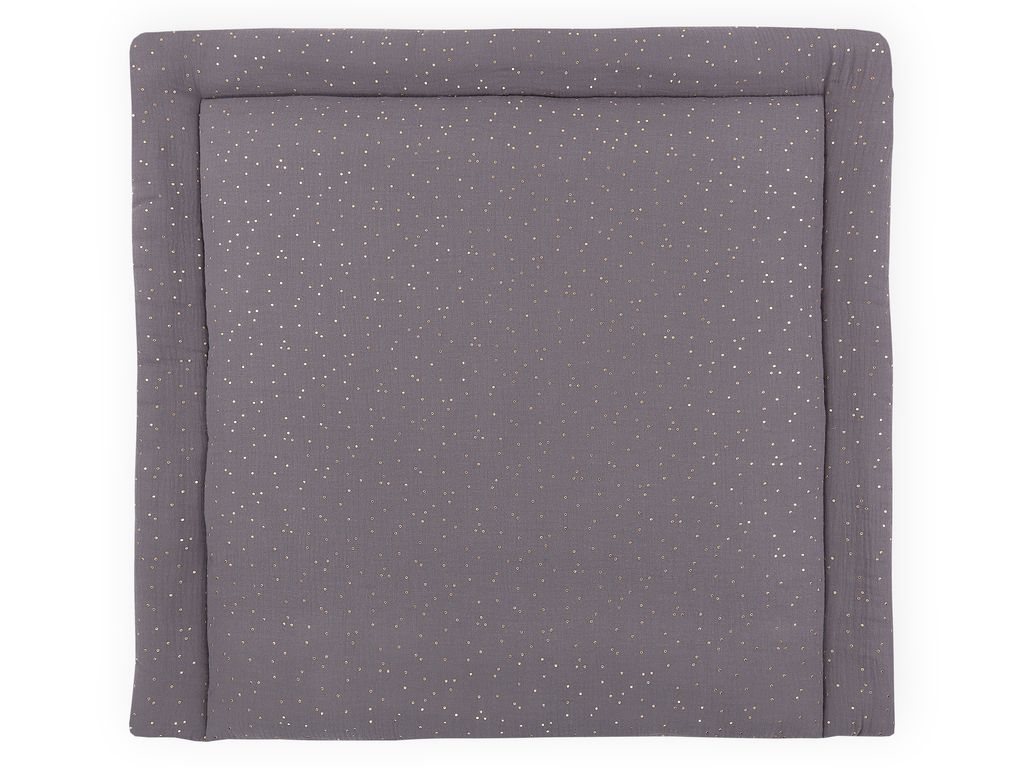 KraftKids Wickelauflage Musselin goldene Punkte auf Grau 60x70 cm (BxT)