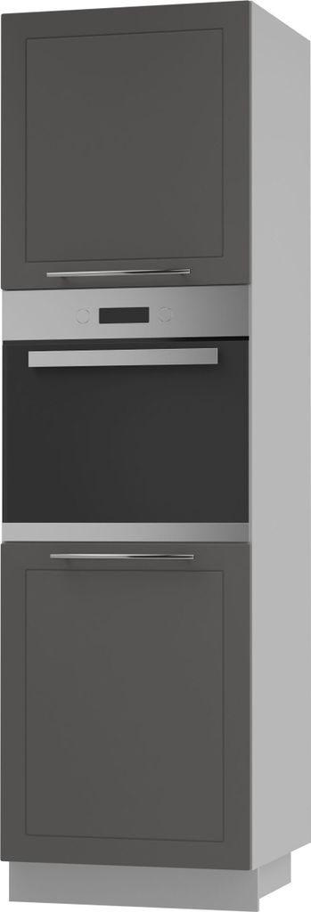 Backofenschrank KVANTUM 2-türig 60cm Korpus- & Frontfarbe wählbar (Q-D14/RU/2D),graphit matt,grau