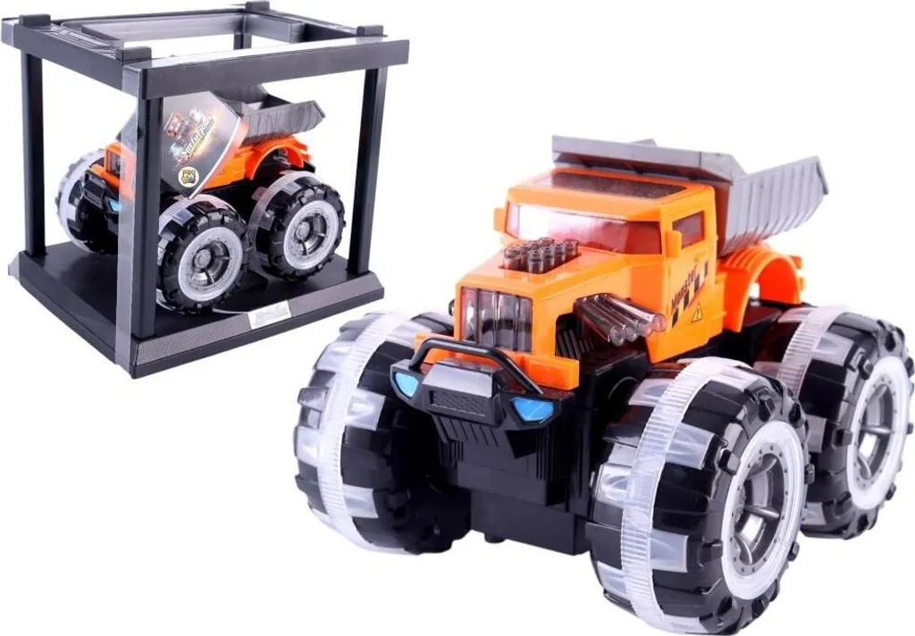 Camion-benne Monster Truck idéal pour jouer dans le noir avec ses LED