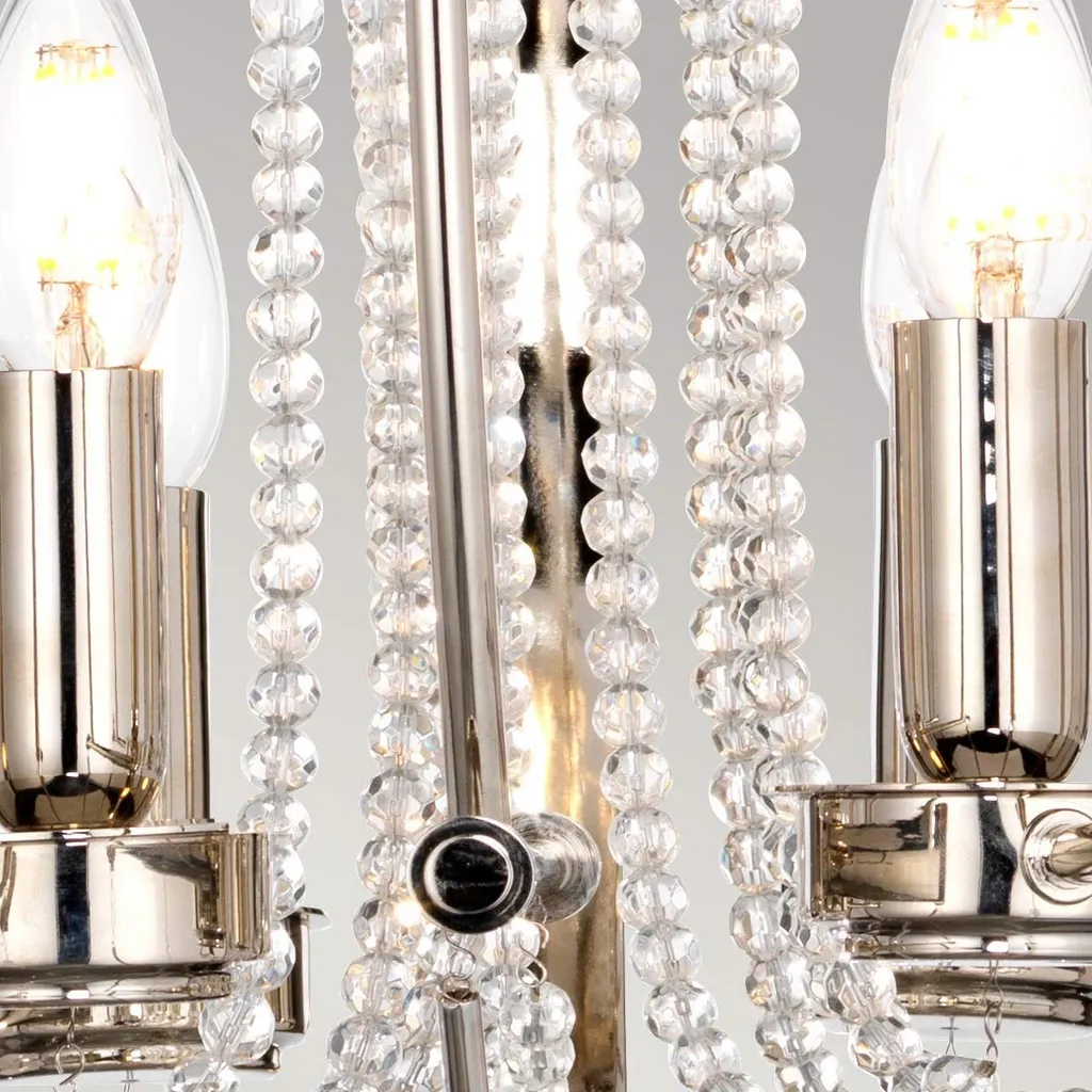 Lustre Cassie pour Grands Espaces, 6 Bras E14, Métal Nickelé, 398cm - 5