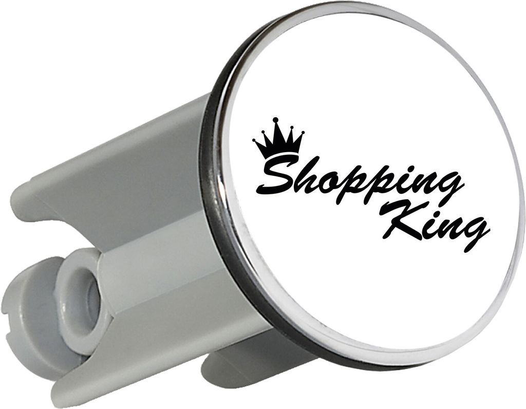 Huuraa Waschbeckenstöpsel Shopping King Krone 4cm höhenverstellbar Abflussstopfen Geschenkidee