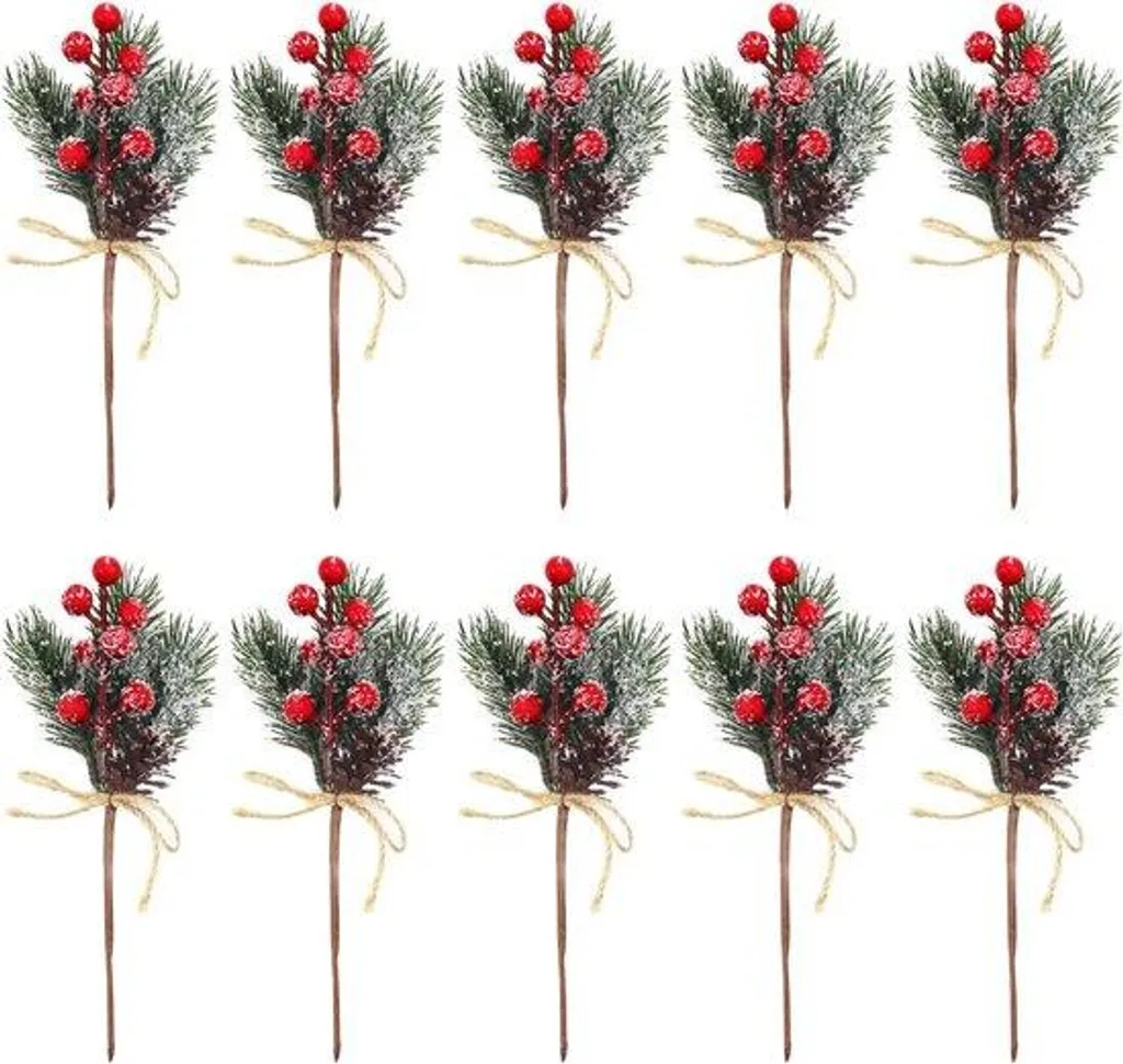 Branches pour Couronne de Noël DIY : Cristal, Neige et Baies - Lot de 10