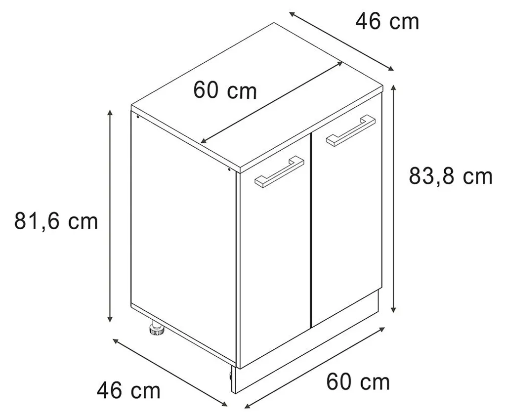 Meuble de Rangement Bas pour Combles et Sous-pente Blanc Cannelé 60cm - 2
