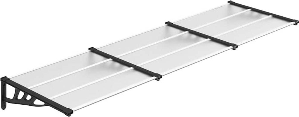 vidaXL Türvordach Schwarz und Transparent 297,5x90 cm Polycarbonat