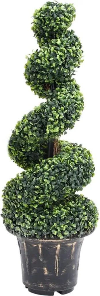 Bosso Finto a Spirale vidaXL 100 cm | Siepe Artificiale Topiaria - 6