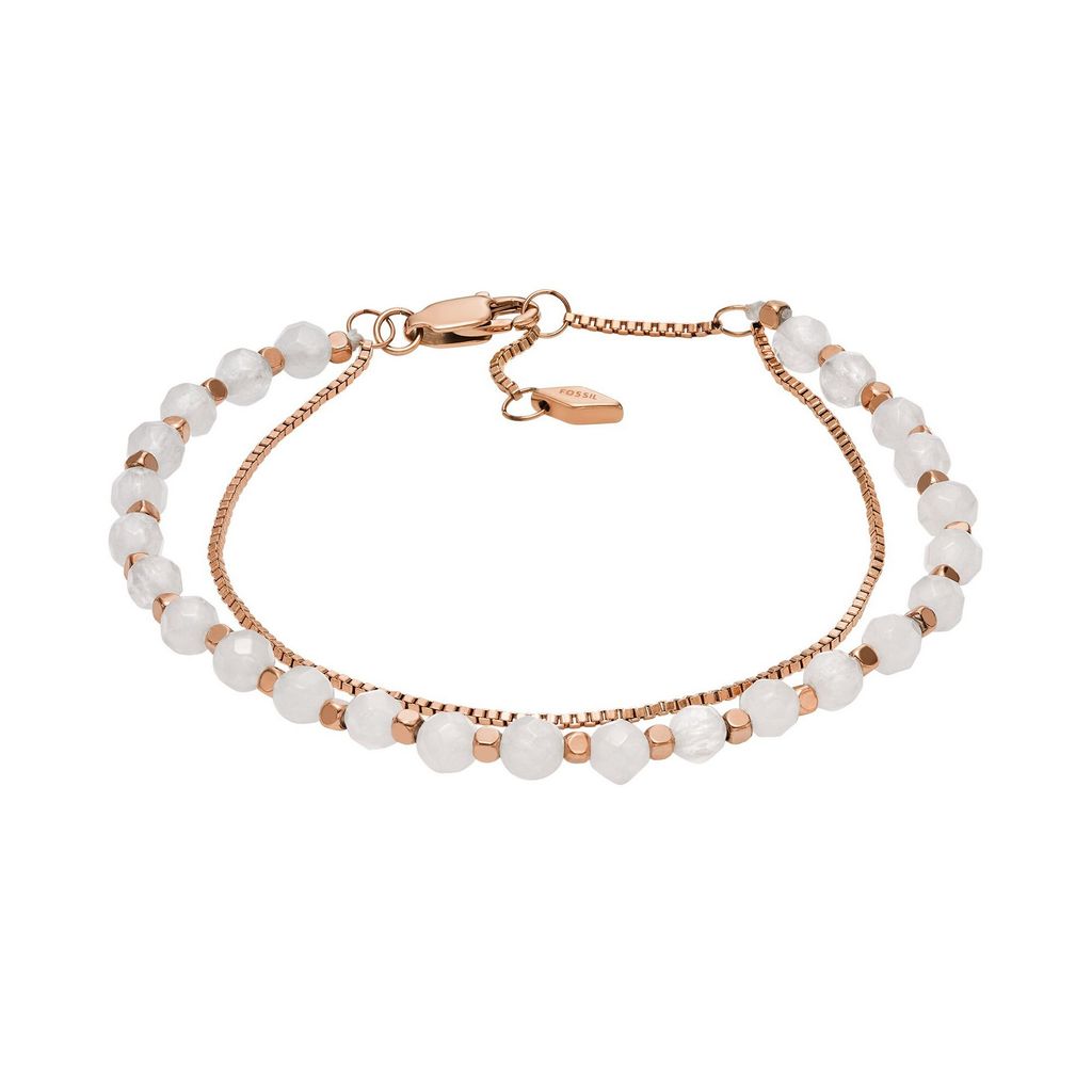 FOSSIL Armband All Stacked Up Bead Bracelet Rosegold roségoldfarben