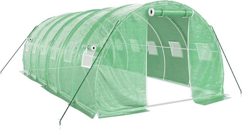Gewächshaus mit Stahlrahmen Grün 18 m² 6x3x2 m