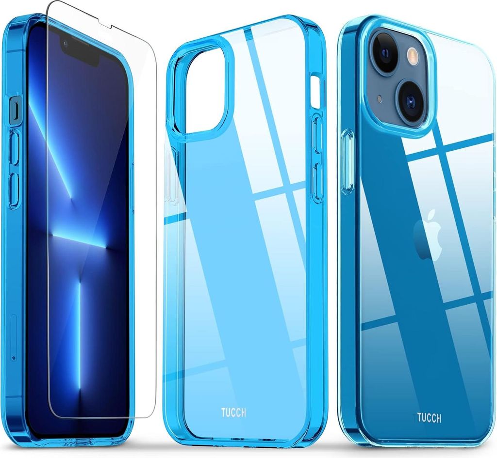 Transparente Blaue Hülle Für Iphone 13/Iphone14