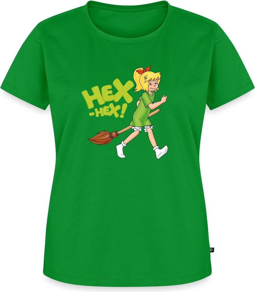 Spreadshirt Bibi Blocksberg Mit Kartoffelbrei Hex-Hex Frauen Premium T-Shirt, 5XL, Grün