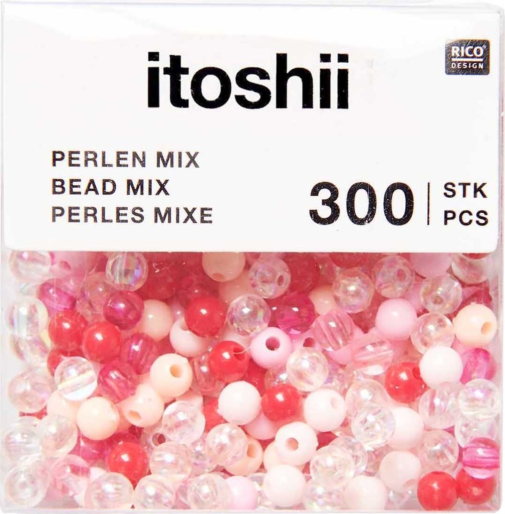 Rico Design itoshii Perlen 4 mm 300 Stück Rosa-Mix
