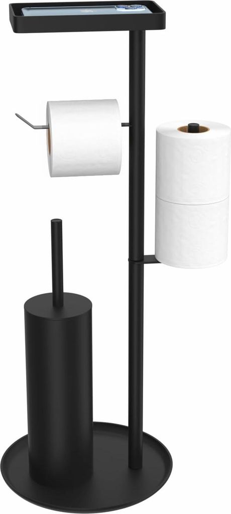 Stehende WC-Rollenhalter mit Toilettenbürste - praktisch und stilvoll - 1 Stück