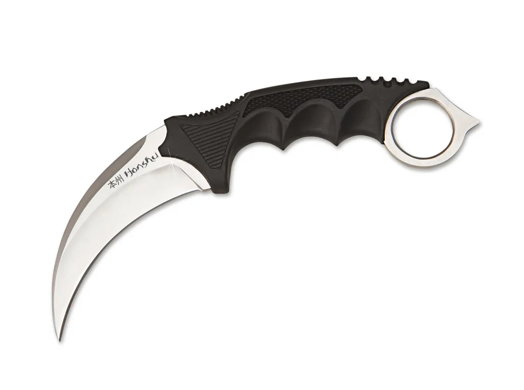 Couteau de combat Kerambit Honshu avec lame fixe et étui cuir