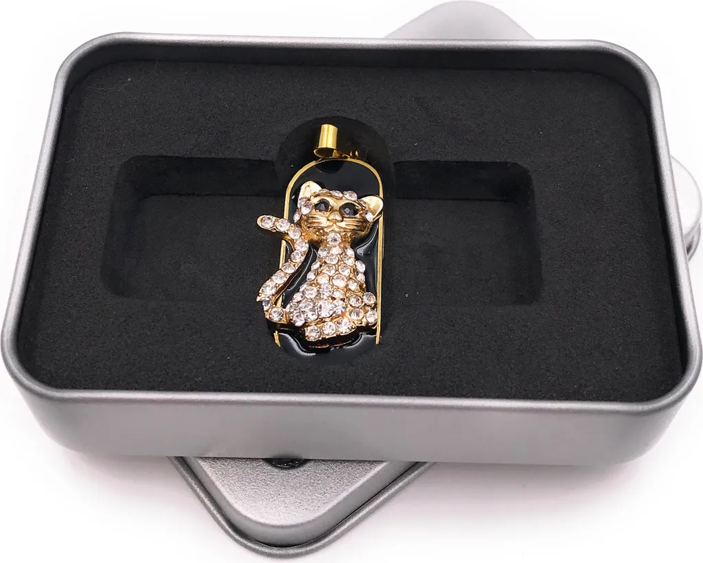 Pendrive 16GB Gatto Gold Onwomania - Accessorio Tech Chic Donna