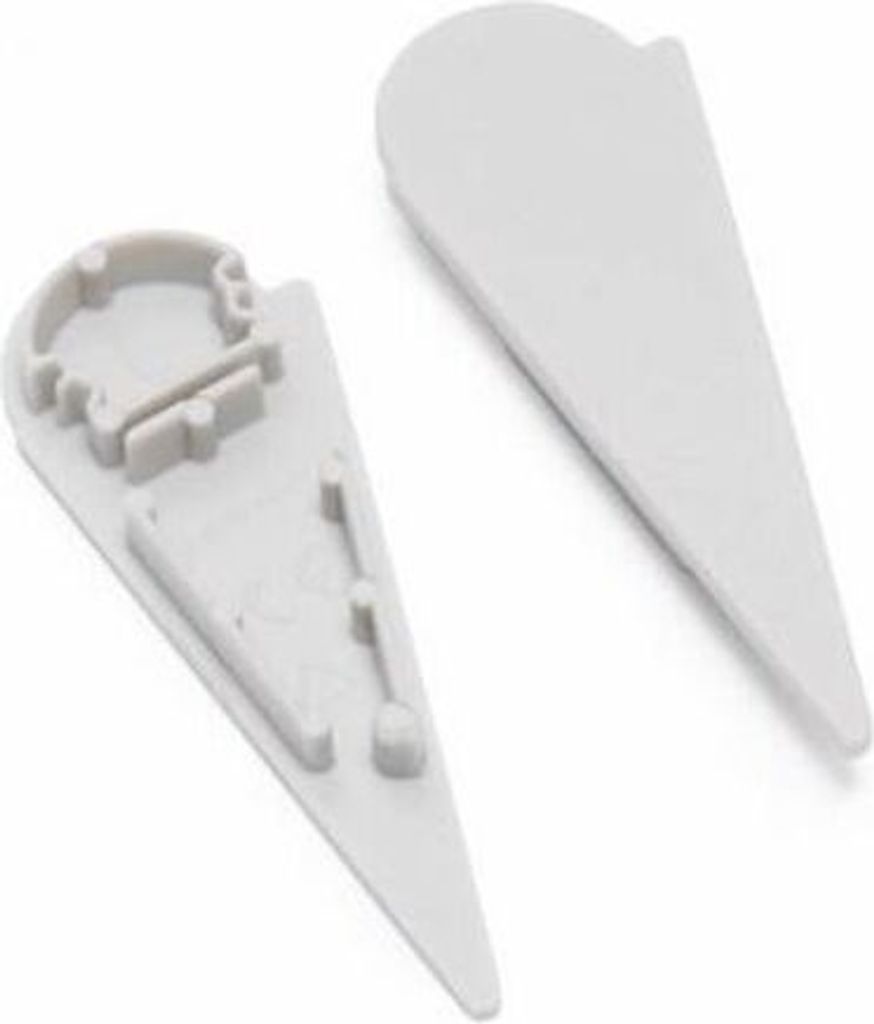 Endkappen 2er-Set 10mm Weiß bei runder Abdeckung