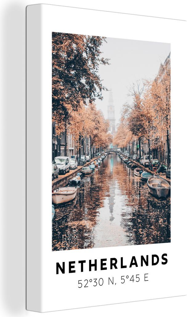 OneMillionCanvasses - Leinwandbilder - 90x140 cm, Niederlande - Ärmelkanal - Herbst, Wandbilder Kunstdruck Wanddekoration - Foto auf Leinwand - ...
