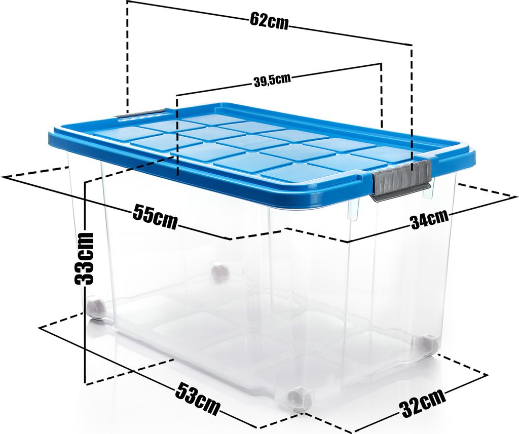 BigDean 4 Stück 60 L Aufbewahrungsbox mit Deckel groß Produktbild 3