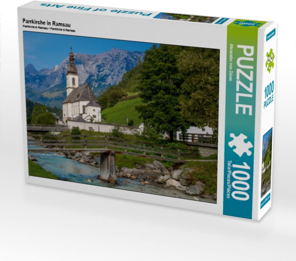 Calvendo Parrkirche in Ramsau 1000 Teile Puzzle quer 640x480mm, von Düren Alexander; 7460206