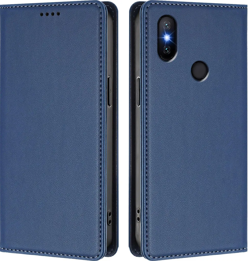 Custodia Wallet Xiaomi Mi A2 Magnetica Blu Scuro con Funzione Stand