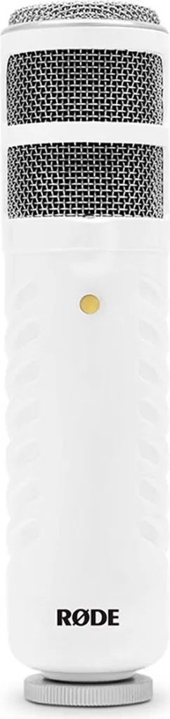 Microphone de streaming USB Rode Podcaster et bras réglable Blanc