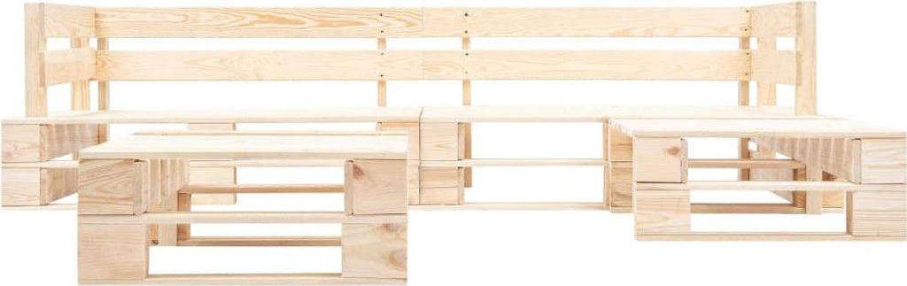 vidaXL 4-tlg. Garten-Paletten-Sofagarnitur Holz Natur