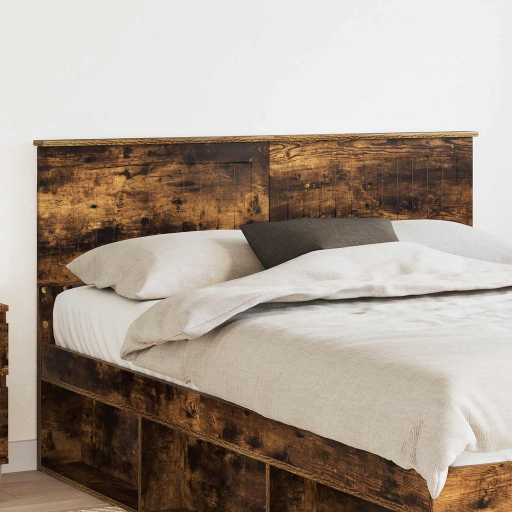 "Schlussverkauf" Bettkopfteil 1 pc - Einfache Montage - Geräucherte Eiche 140 cm Holzwerkstoff C11633