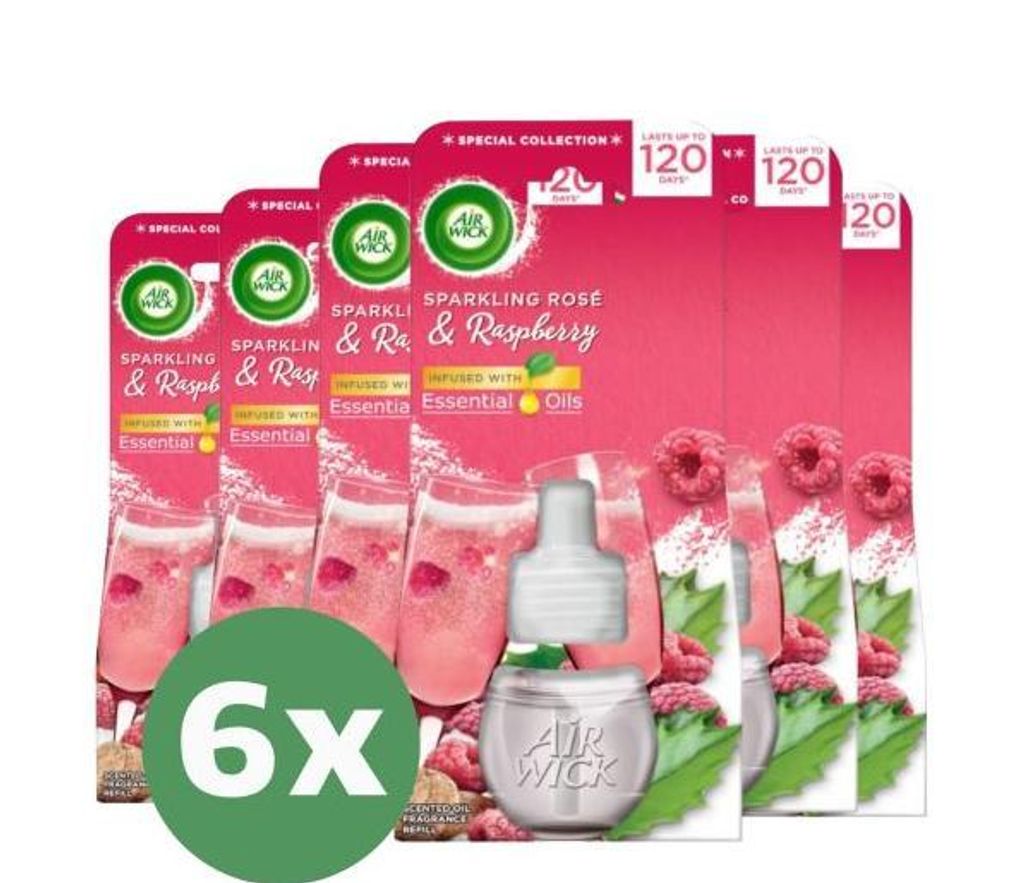 6 Pack Airwick Electric Refills - Raspberry Rose Splash - 19ml