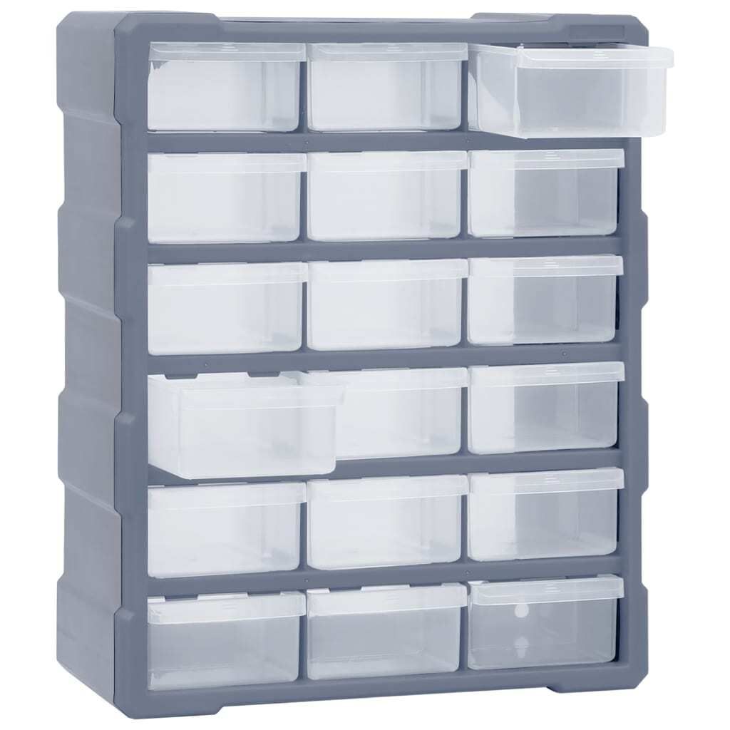 vidaXL Organizer z wieloma szufladami 18 szuflad 38x16x47 Zdjęcie produktu 