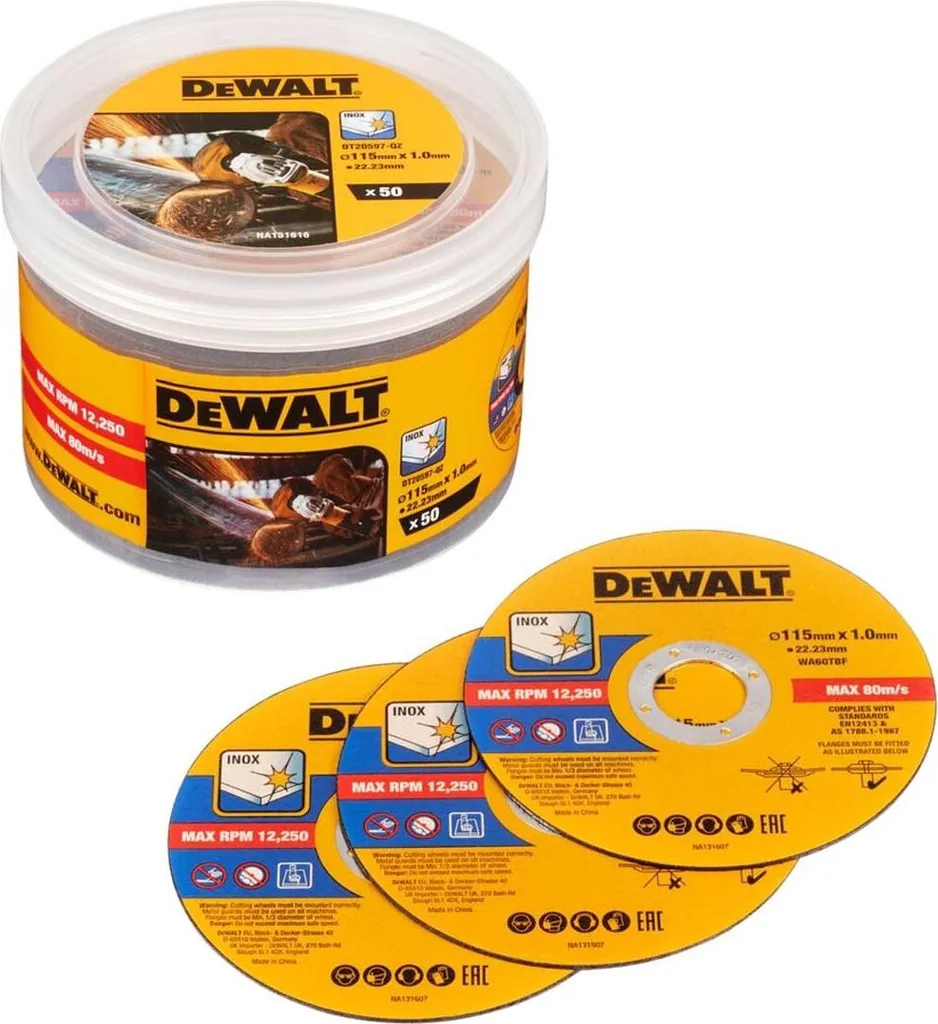Évitez l'usure rapide avec les 50 disques Dewalt 115 mm DT20597-QZ métal