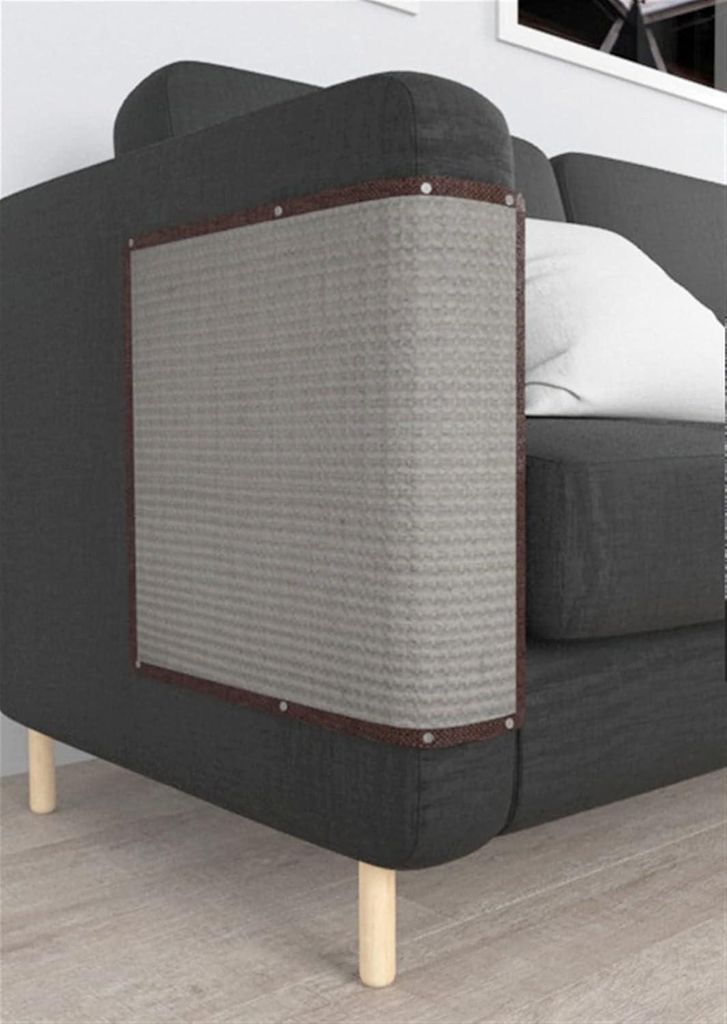 Sofa-Schutz Natürlicher Sisal Kratzkissen für Katzen - Bettfuß Ecke Innen Schwarz - 196 × 157 cm