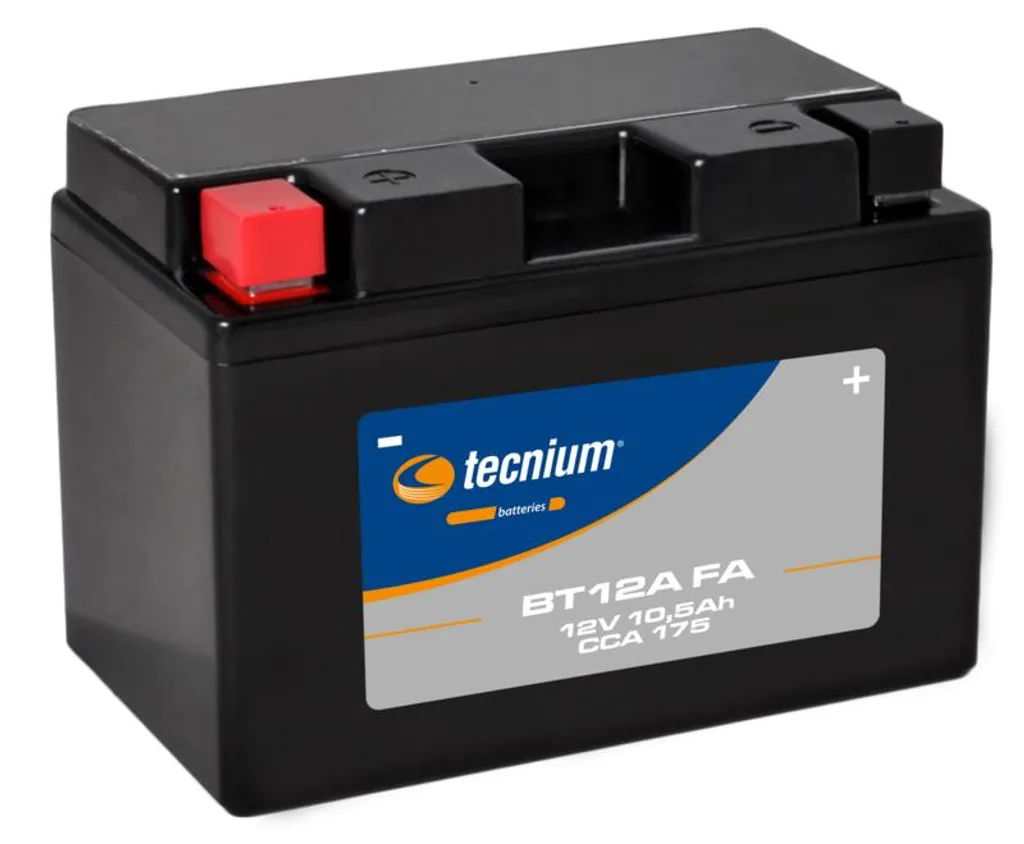 Batterie moto 12V TECNIUM BT12A étanche et prête à l'emploi immédiat
