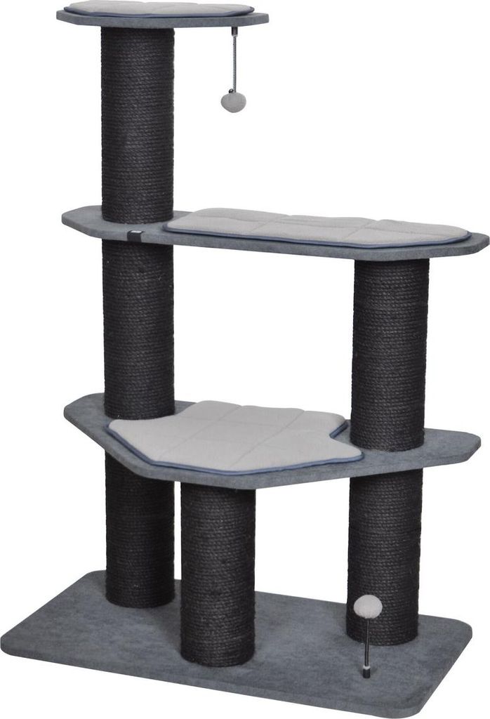 EBI Meru Kratzbaum 90 x 50 x 129 cm - 24,1 kg - Grau - Für Katzen