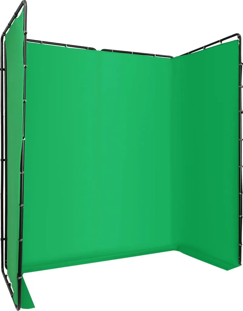 Fond vert 4x2,4m en polyester avec trépied pliable et cadre métal